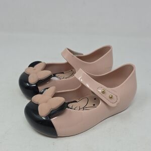 Mini Melissa Minnie Mouse Pink and Black Toddler Shoes Size 8